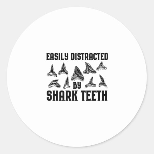 Shark TeethCollecting  Shark Tooth Gift Ideas Classic Round Sticker