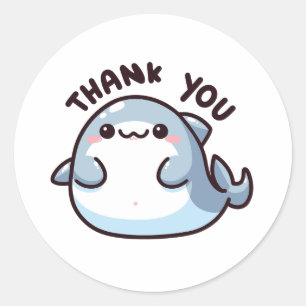 Shark - Thank you Classic Round Sticker