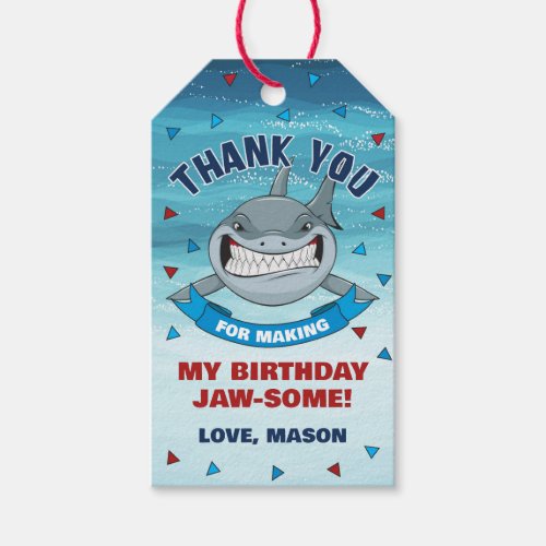 Shark Thank You Tags Shark Favor Tags Boy