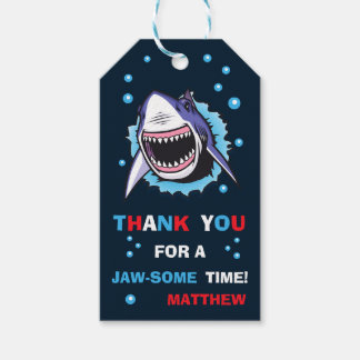 Shark thank you tags Shark favor tags Party favors
