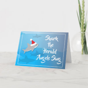 Shark the Herald Angels Sing Christmas Holiday Card