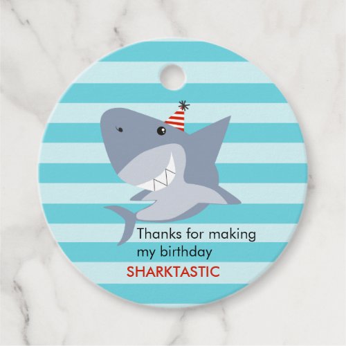 Shark Theme Birthday Party Favor Tags