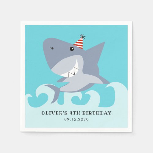 Shark Theme Birthday Party Napkins