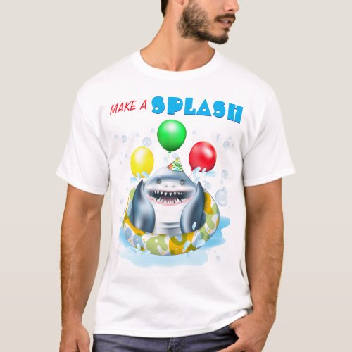 Shark Theme Birthday Pool Party T_Shirt