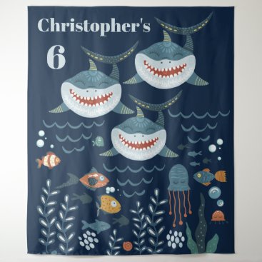 Shark theme DIY age under the sea kids Tapestry
