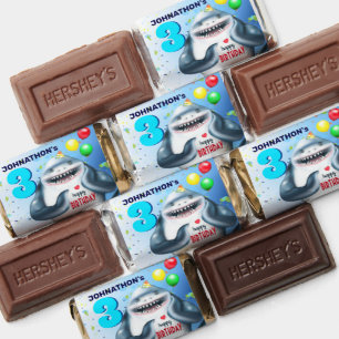 Shark Theme Fintastic Kids Birthday Hershey's Mini Hershey's Miniatures