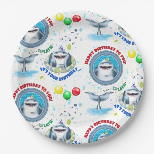Shark Theme Fintastic Kids Birthday Paper Plates