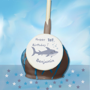 Shark Theme Kids Birthday Cake Pops by ArianeC at Zazzle