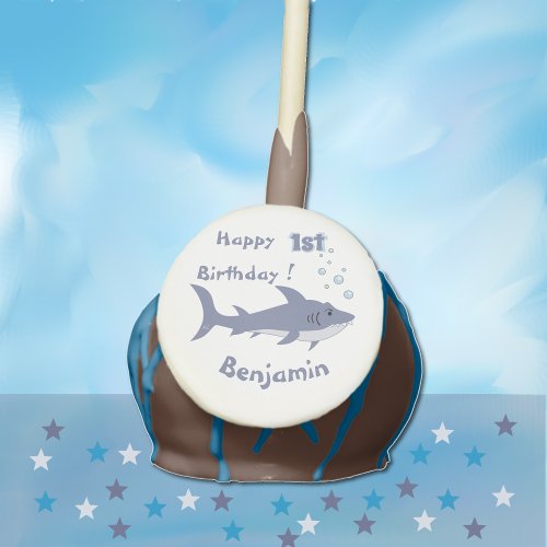 Shark Theme Kids Birthday Cake Pops