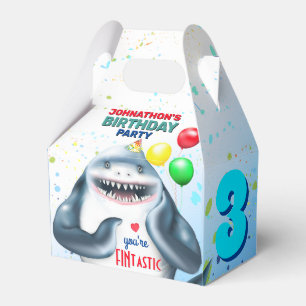 Shark Theme Kids Birthday Favor Boxes