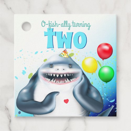 Shark Theme Kids Birthday Favor Tags