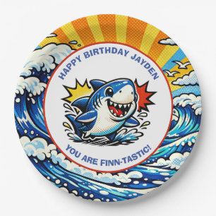 Shark Themed Nautical Boy's Birthday Party Paper Plates