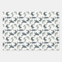 Shark-Themed Wrapping Paper Set | Watercolor Shark