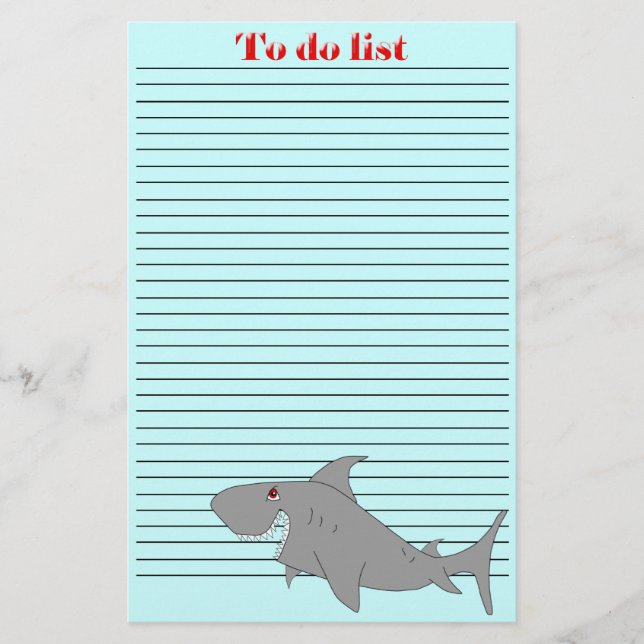 Shark To Do List Stationery (Front)