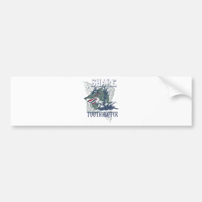 SHARK TOOH HUNTER BUMPER STICKER (Front)