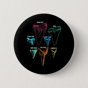 Shark Tooth Hunting - Crazy Shark Gifts Button