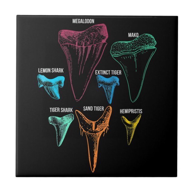 Shark Tooth Hunting - Crazy Shark Gifts Ceramic Tile (Front)