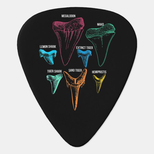 Shark Tooth Hunting - Crazy Shark Gifts Guitar Pick (Front)