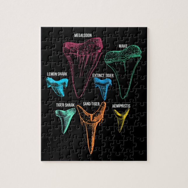 Shark Tooth Hunting - Crazy Shark Gifts Jigsaw Puzzle (Vertical)