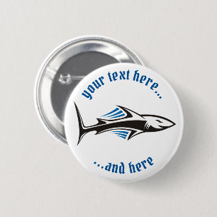 Shark Tribal Icon 1 Button