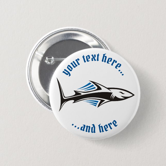 Shark Tribal Icon 1 Button (Front & Back)