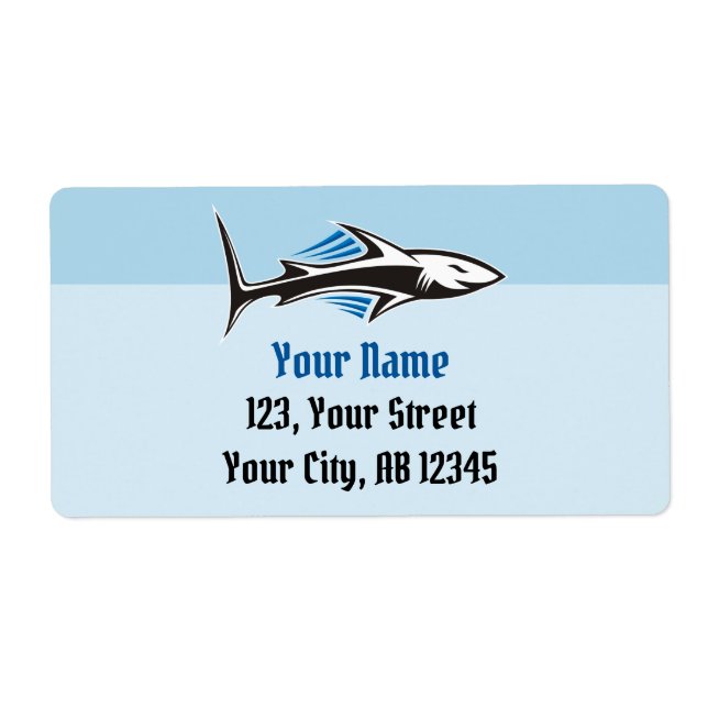 Shark Tribal Icon 1 Label (Front)