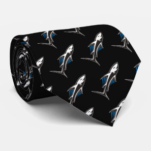 Shark Tribal Icon 1 Pattern Neck Tie