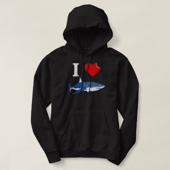 Shark Tshirt, I Love Shark Shirt, Shark Lover Gift Hoodie (Design Front)