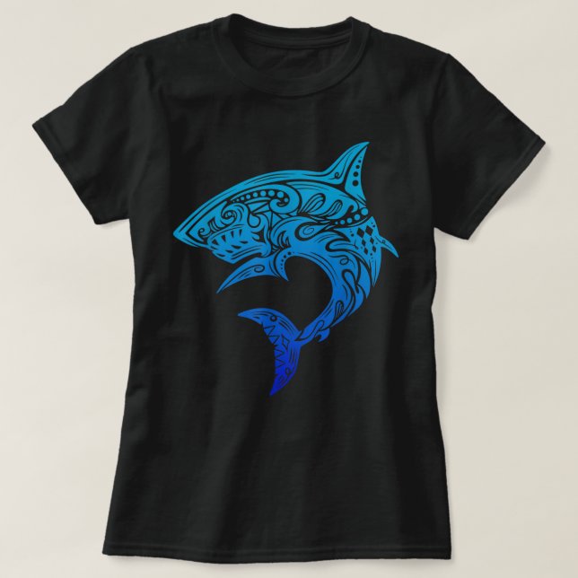 Shark Tshirt, Shark Artwork Shirt, Shark Lover Gif T-Shirt (Design Front)