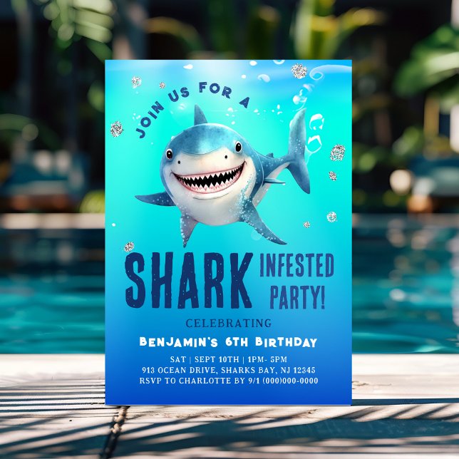 Shark Under The Sea Birthday  Invitation (Creator Uploaded)