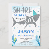 Shark Under The Sea Birthday Invite (Front)