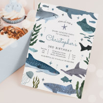 Shark Under the Sea Birthday Party  Invitation