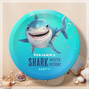 Shark Under The Sea Birthday Party  Paper Plates
