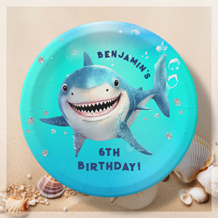 Shark Under The Sea Birthday Party  Paper Plates