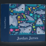 Shark Under The Sea Cute Personalized Pattern 3 Ring Binder<br><div class="desc">Shark Under The Sea Cute Personalized Pattern 3 Ring Binder.</div>