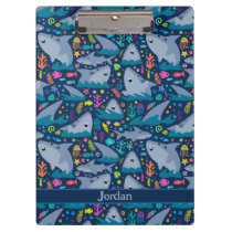 Shark Under The Sea Cute Personalized Pattern Clipboard