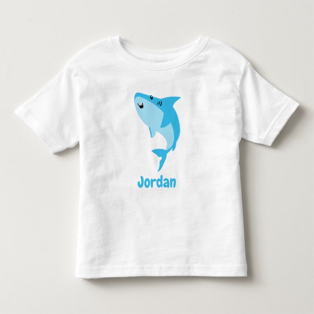 Shark Under The Sea Cute Personalized Toddler T-shirt (Front)