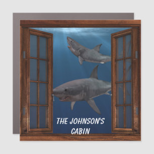 Shark Under Water Ocean Cabin Cruise Door Marker Car Magnet