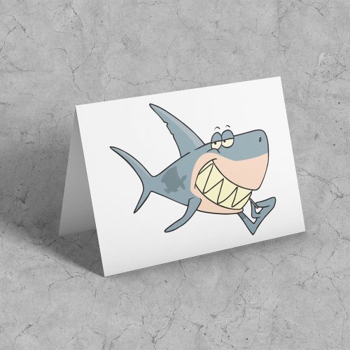 Shark Using A Toothpick Greeting Cards