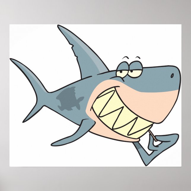 Shark Using a Toothpick Poster (Front)