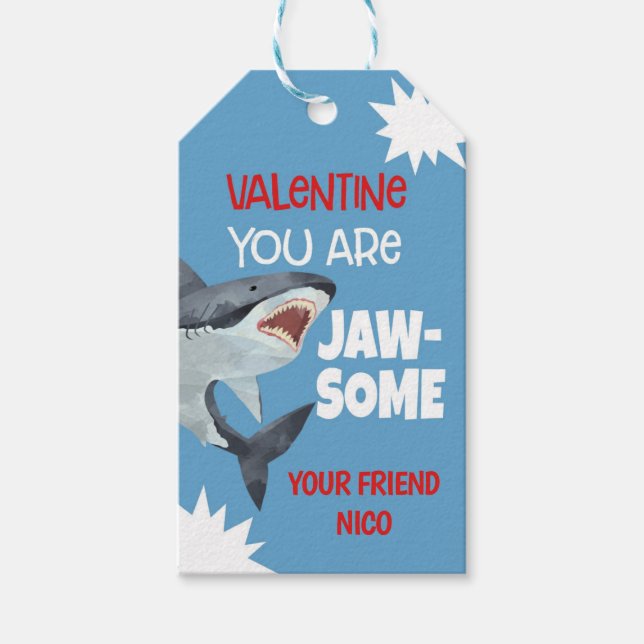 Shark Valentine Favor Tag (Front)