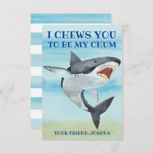 Shark Valentines Day Card for Kids