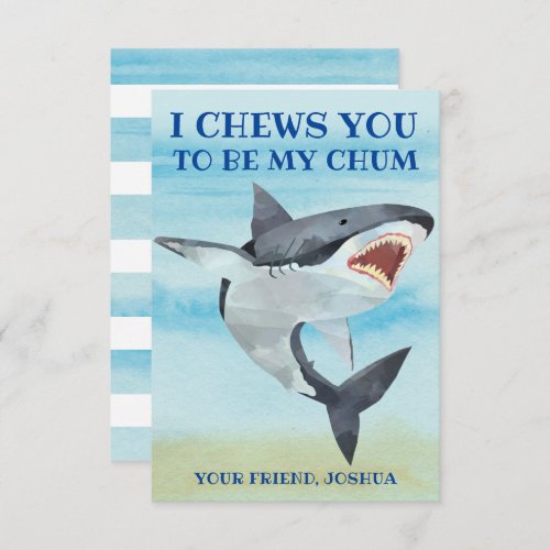Shark Valentines Day Card for Kids