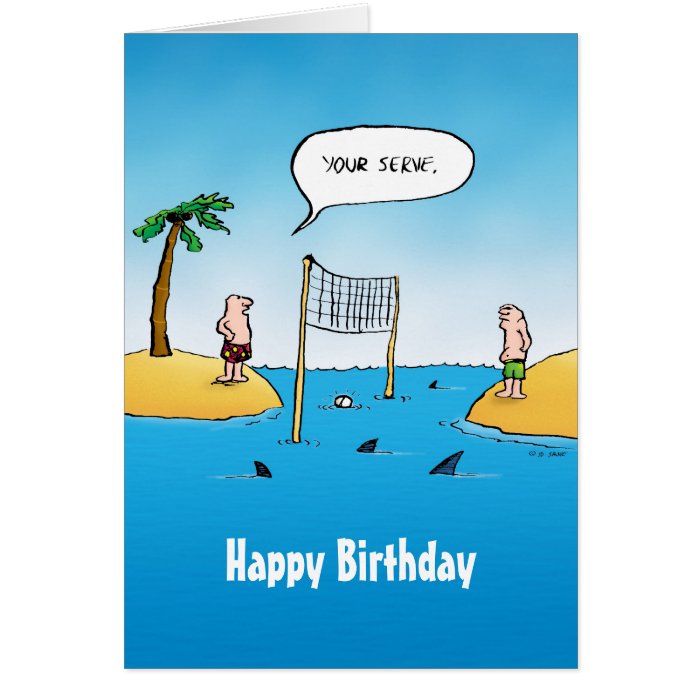 Shark Volleyball Birthday Card