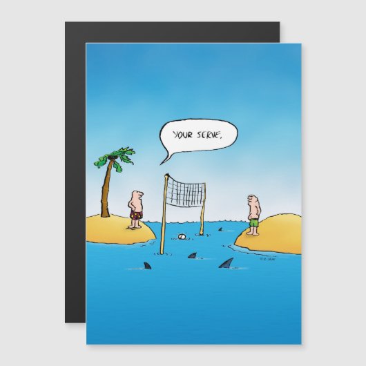 Shark Volleyball Funny Cartoon (Front/Back)