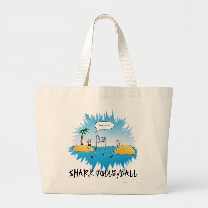 Shark Volleyball Funny Cartoon Canvas Bags