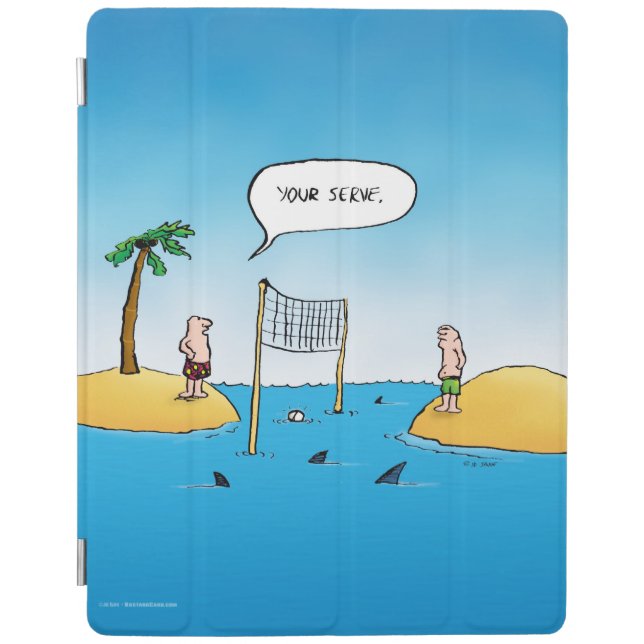 Shark Volleyball Funny Cartoon iPad Smart Cover (Front)