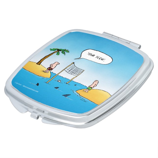 Shark Volleyball Funny Cartoon Mirror For Makeup (Turned)