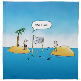 Shark Volleyball Funny Cartoon Napkins