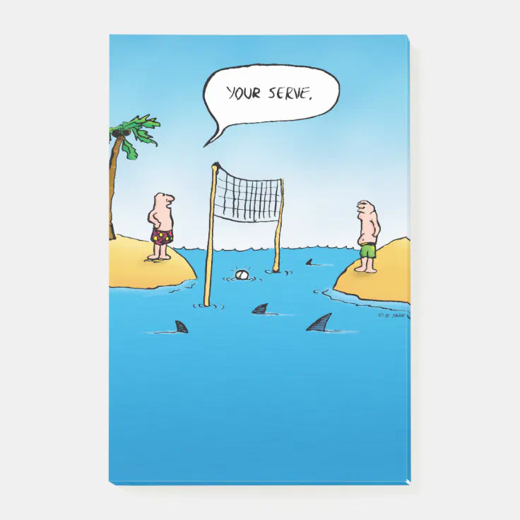 Shark Volleyball Funny Cartoon Post-it Notes | Zazzle Shark Volleyball Funny Cartoon Post-it Notes | Zazzle